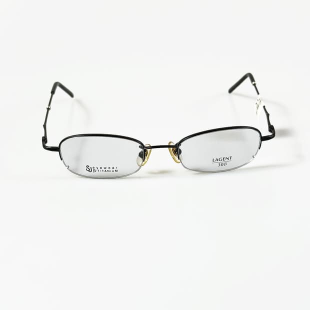 서전 SJ LAGENT 블랙 티타늄 반무테 빈티지 안경