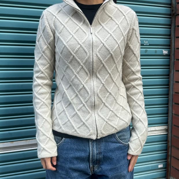 Max Mara pattern detail knit zip-up