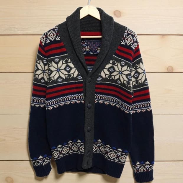 95)Tommy 타미힐피거 노르딕 숄카라 헤비 가디건