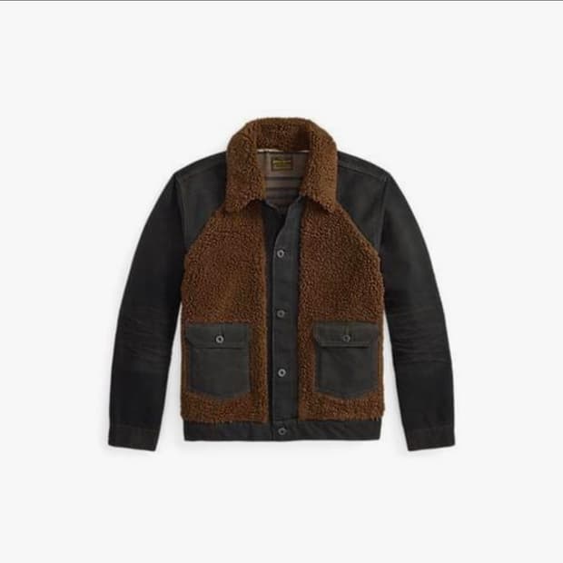 RRL 플리스 패널 캔버스 재킷 M