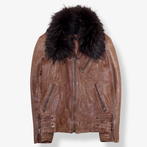 [M] Tornado Mart Lambskin Leather Jacket