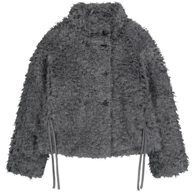 코이세이오 헤어리 퍼자켓 다크 그레이