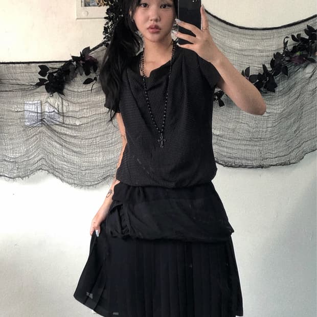 COMME des GARCONS 리버시블 벌룬 블랙 원피스