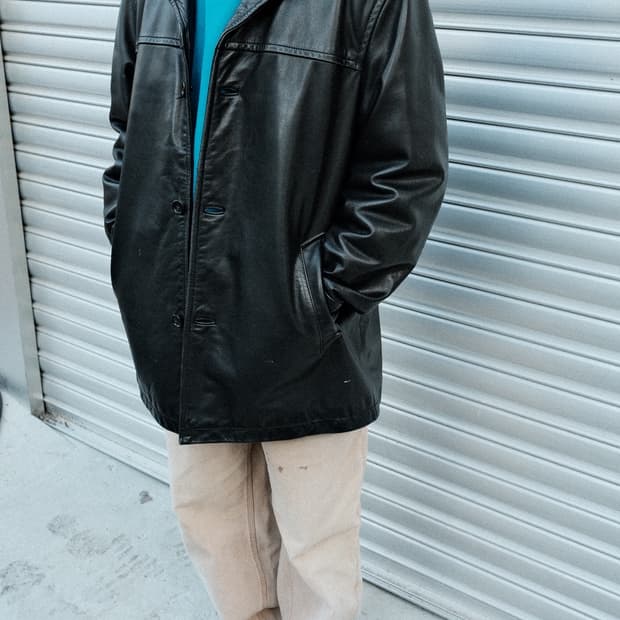 Old GAP Genuine Leather Car Coat L