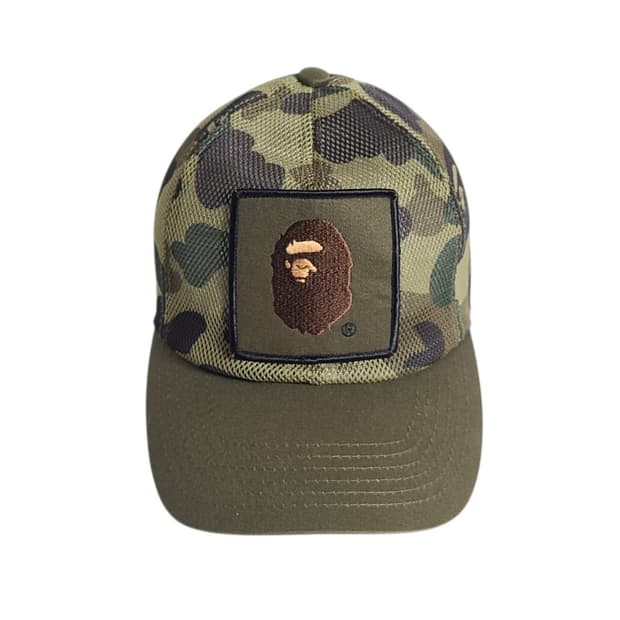 BAPE) 베이프 에이프 헤드 1st 카모 패치 메쉬캡