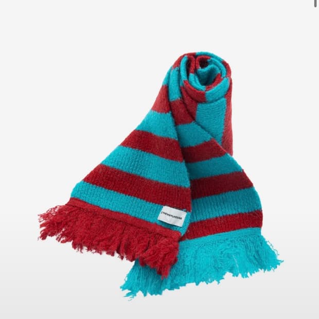더바이닐하우스 MOHAIR STRIPED SCARF RED
