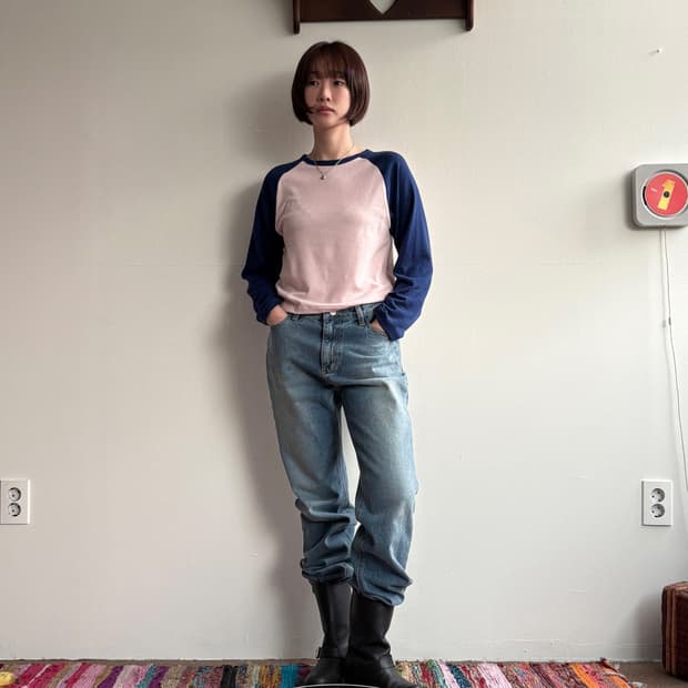 쉬이즈큐트 플러피 티셔츠 블루 새상품