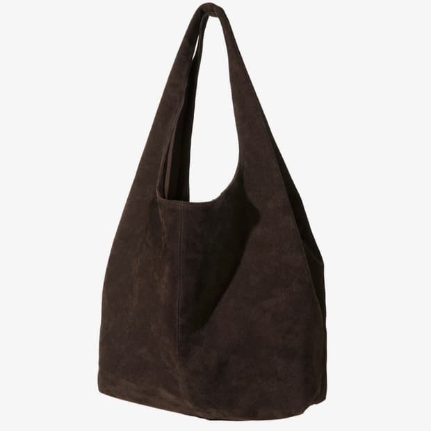 마지언타이틀 스웨이드 토트백 브라운