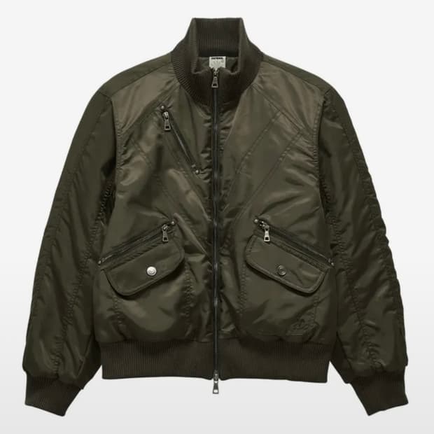 단델DD cropped studded MA-1 jacket (KHAKI)