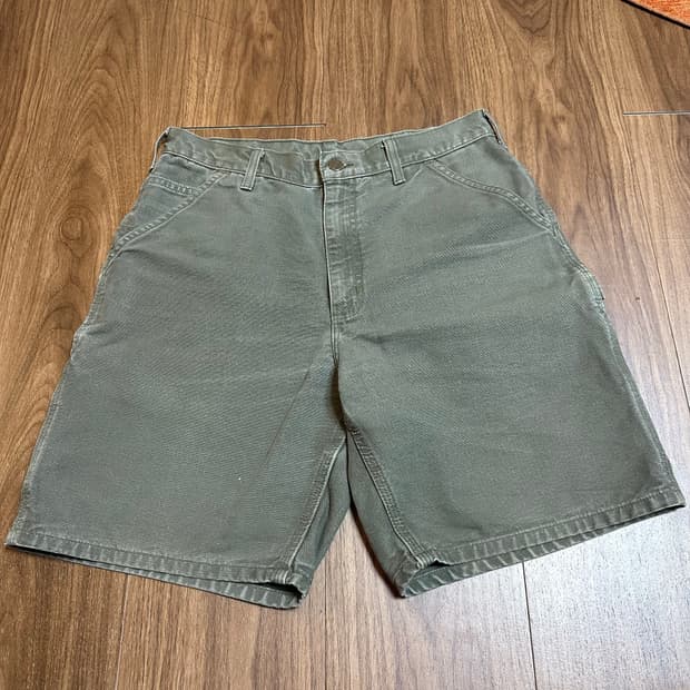 빈티지 칼하트 카펜터 워크팬츠 B25 반바지 쇼츠 모스그린