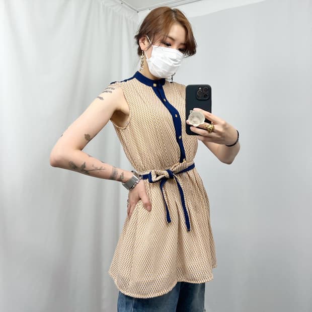 차이나카라 블라우스