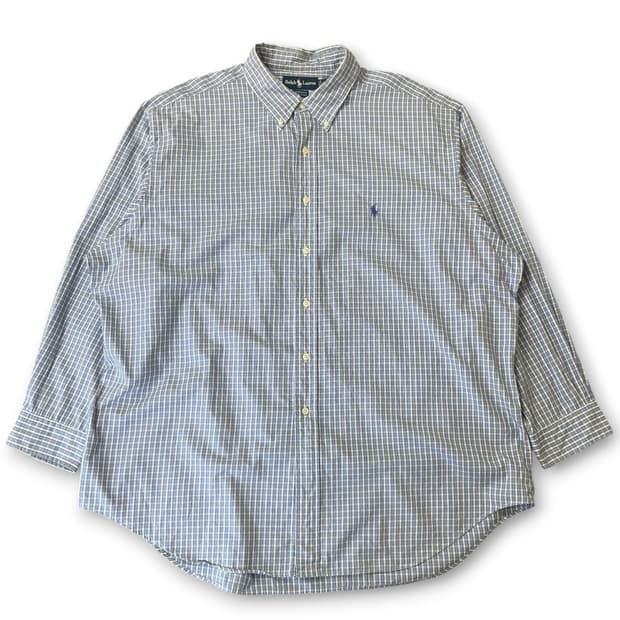 폴로랄프로렌 야마우스 90s 블루 체크셔츠 3XL