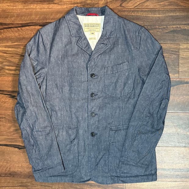 [40] 마니팟츄라 체커렐리 컨츄리 자켓 필슨 Italy 인디고