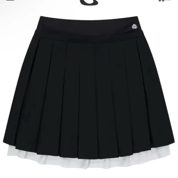 코이세이오 더블웨이스트 플리츠 스커트 블랙