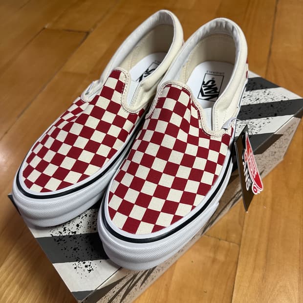 반스 볼트 체커보드 슬립온