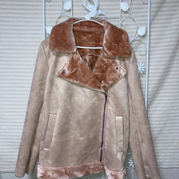 jpn vintage 베이비핑크 무스탕 y2k 스트릿 갸루 펑키