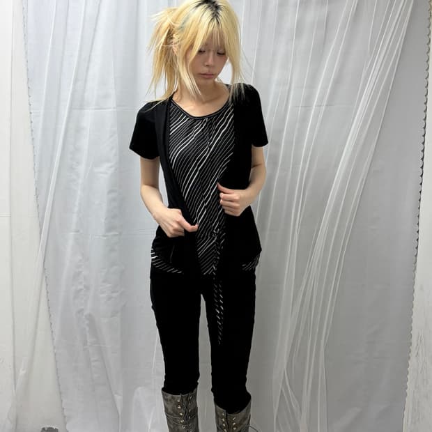 [GLISSE] Layered Cardigan T-shirt