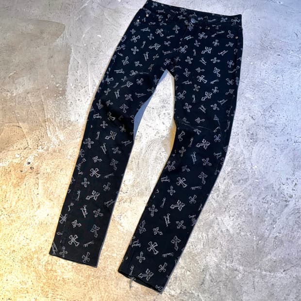 크로스 패턴 스키니진