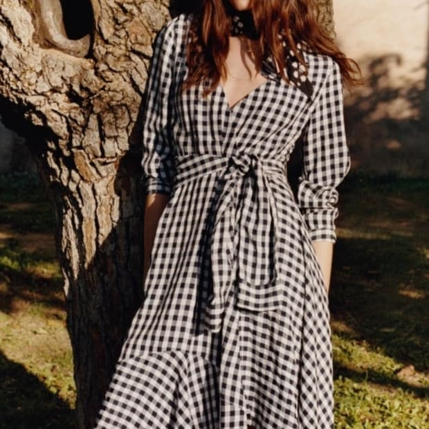 마쥬 트롱프뢰유 깅엄체크 원피스 1사이즈