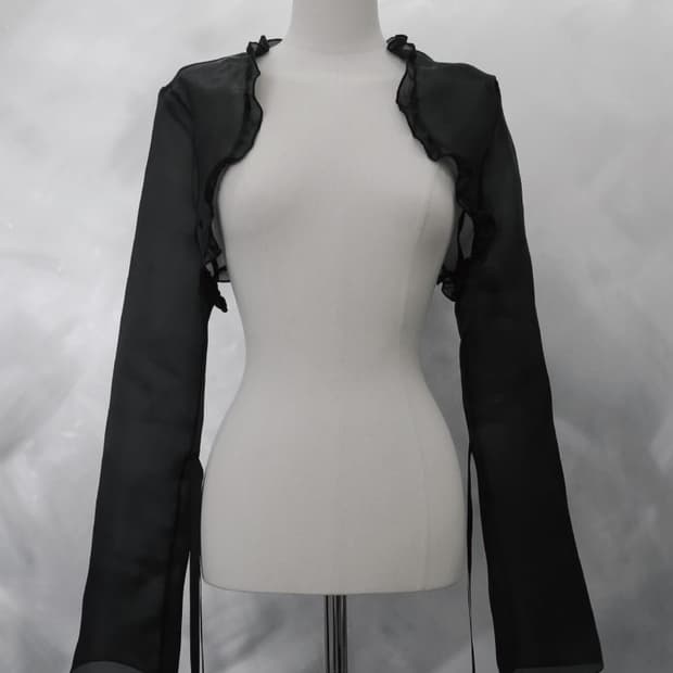 DARLINGYOUAREBAD MESH BOLERO BLACK