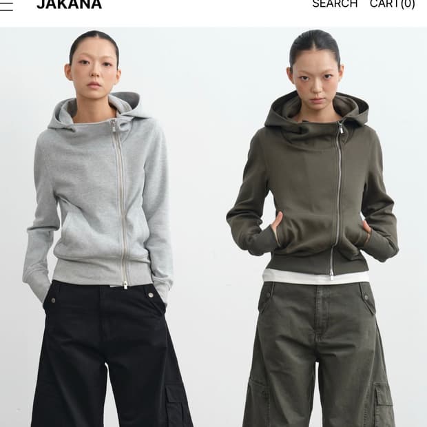 JAKANA 후드집업 카키 s