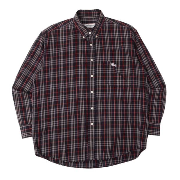 버버리 런던 네이비 노바 체크 셔츠