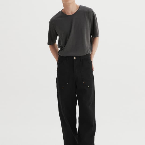 르마드 LEMARD 리벳 웨스턴 카펜터 블랙 데님 팬츠 1