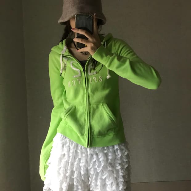 아베크롬비 라임 슬림핏 후드집업