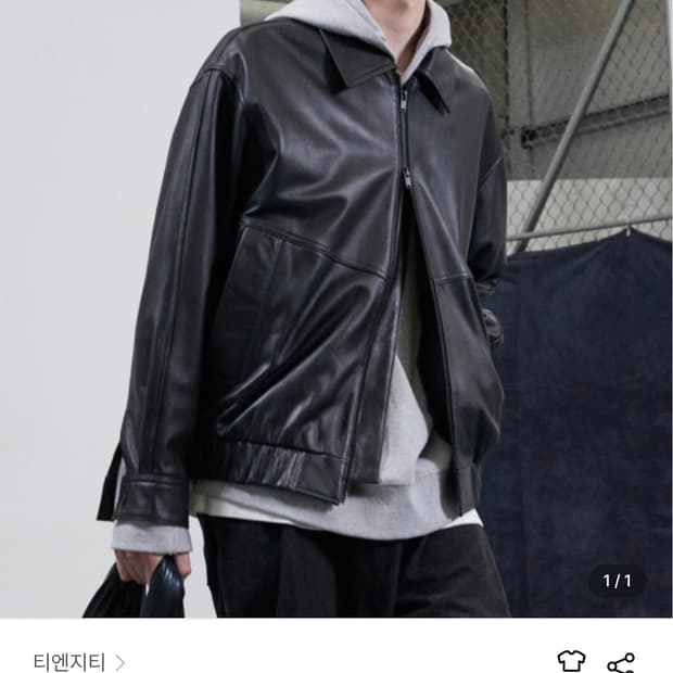 [TNGT] 블랙 램스킨 블루종 레더 점퍼