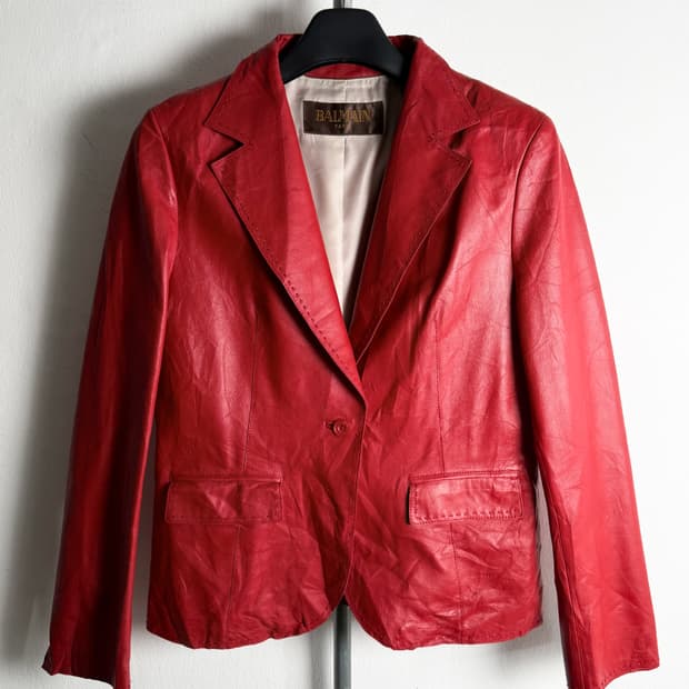 Balmain Paris Sheepskin Leather Jacket