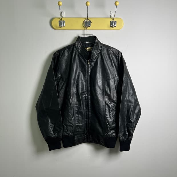 VTG 빈티지 블랙 소가죽 블루종 자켓 L