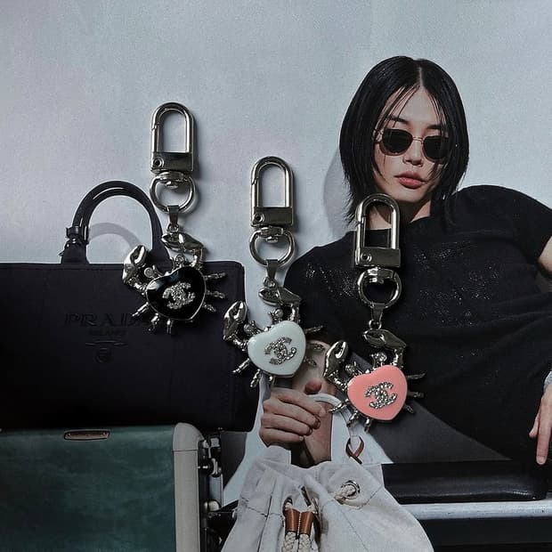 3Color 샤넬 크랩 하트 실버 키링