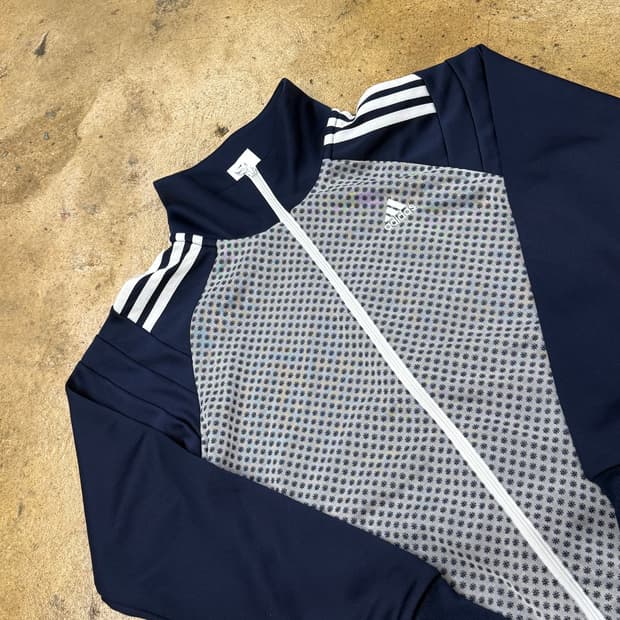 아디다스 스포티 도트 네이비 져지 트랙탑