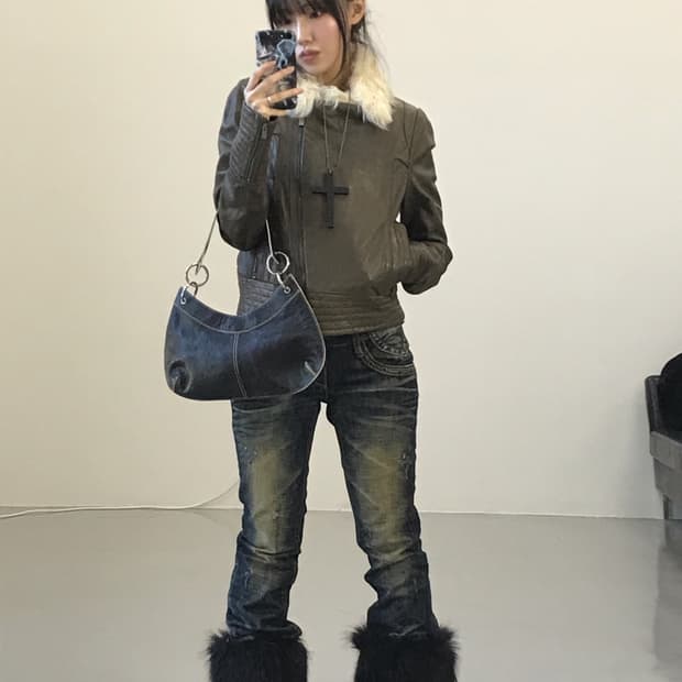 Haminy Faux-Fur Leather Jacket