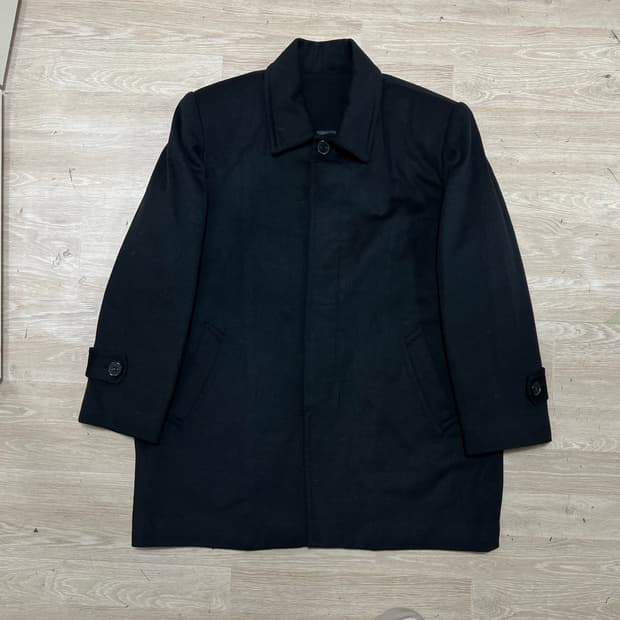 입생로랑 캐시미어 싱글 발마칸 코트 [블랙] L/100