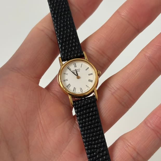 1990s Roman Index Gold Ladies Quartz 