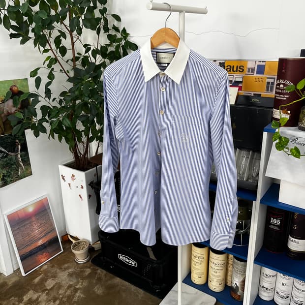 구찌 스티치로고 스트라이프 셔츠 41(16)