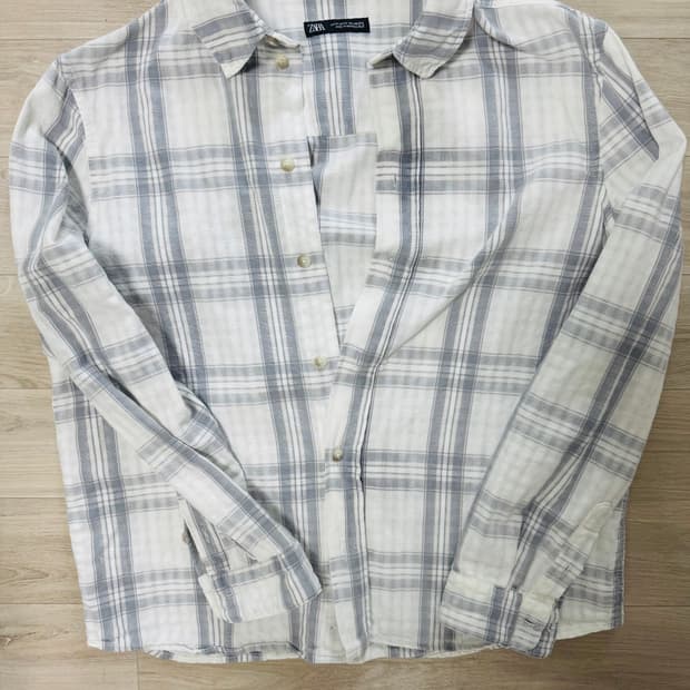 자라 남성 체크셔츠 m