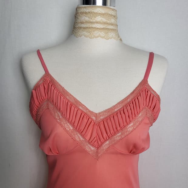 빈티지 피치 슬립 원피스