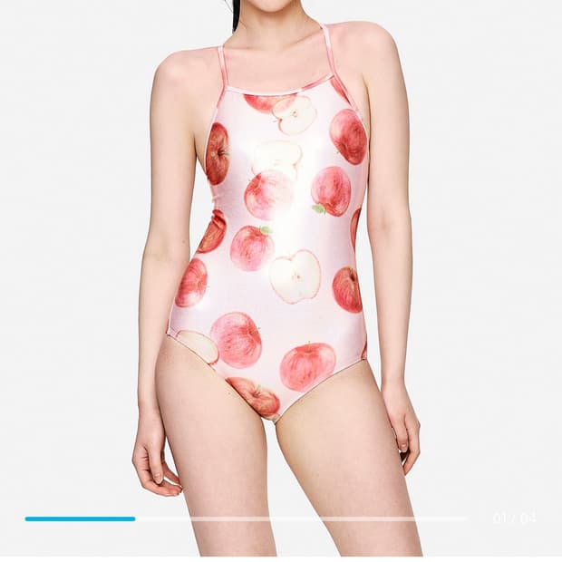 (새상품)배럴 우먼 애플 리플렉션 타이백 원피스 수영복(95사이즈/미들컷