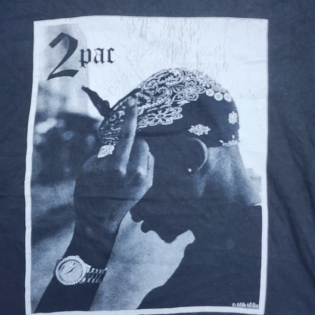 2PAC 투팍 공식 포토 프린트 반팔티