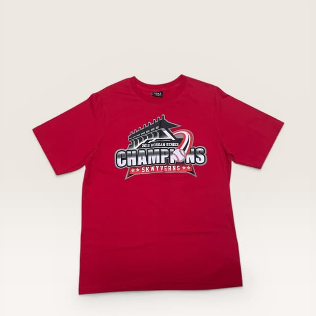굿즈 - SK 와이번즈 2018 우승기념 티셔츠(정품) (XL추천)