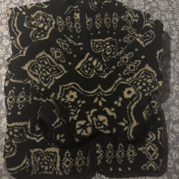 썬번 프로젝트Paisley Fleece Zip-up, BLACK