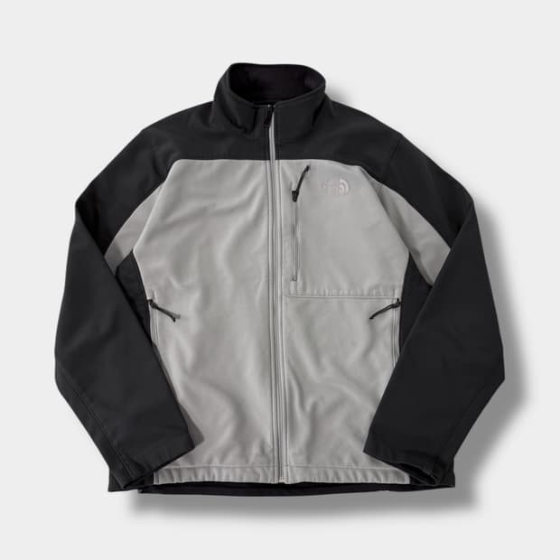 노스페이스 루즈핏 그레이 배색 테크니컬 소프트 쉘 자켓 