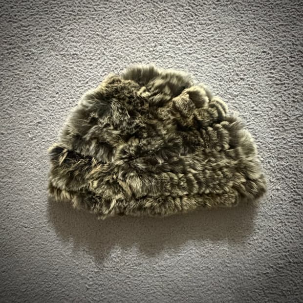 Leopard fur beanie