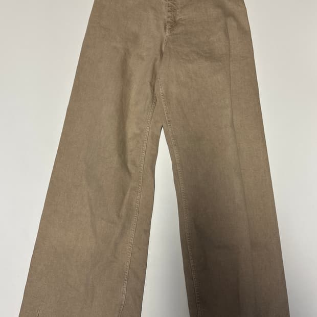 여성 자라 ZARA 더 마린 스트레이트 스톤 와이드 팬츠 38