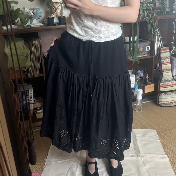 AS KNOW AS Lace Flared Skirt