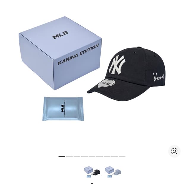 MLBx카리나 시그니처 언스트럭쳐 볼캡 블랙 