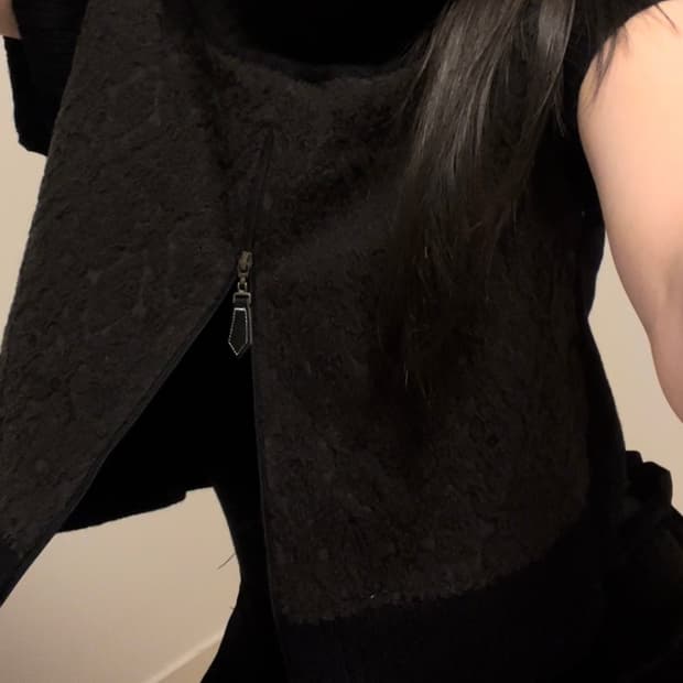 black turtle neck knit vest