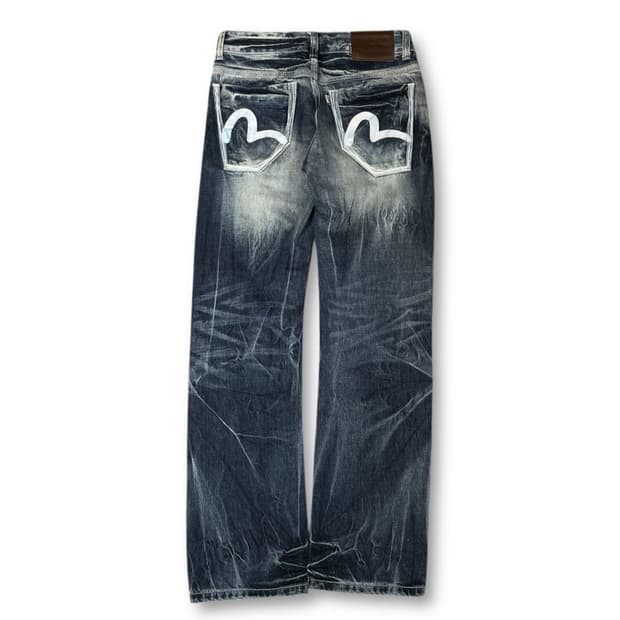 에비수 진청 워싱 포인트 데님 팬츠